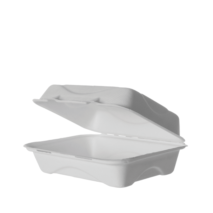 SUGARCANE SNACK BOX  CLAMSHELL, 9x6x3in (200)