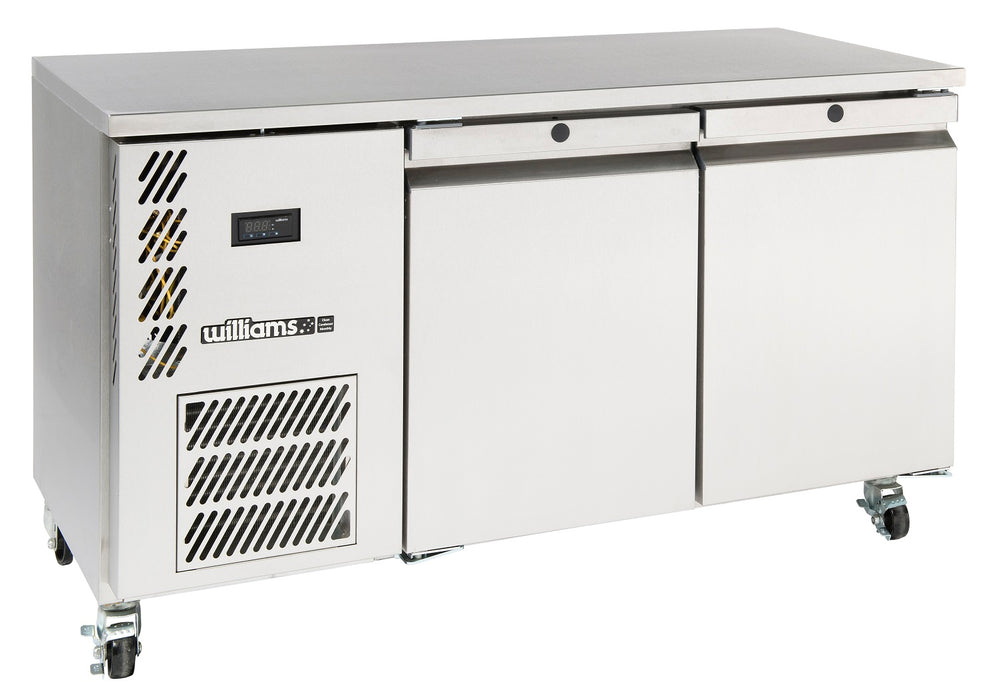 Opal Hydrocarbon - Two door stainless steel self contained under
  counter fridge