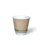 8OZ SQUAT DOUBLE WALL 'Greenstripe' PLA Hot Cup (500)